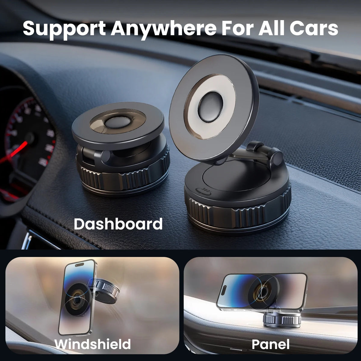 Phone Holders for Your Car -  Mag-Safe Car Mount - 360° Adjustable Phone Mount for Your Car Compatible for Iphone 17 Pro Max 16 15 14 13 12 Air Plus, Car Essentials Accessories