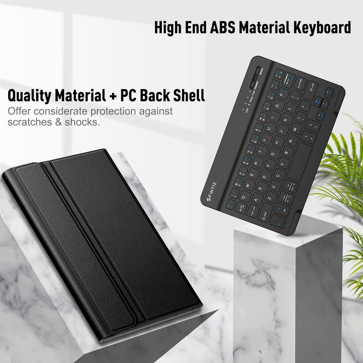 Keyboard Case for Samsung Galaxy Tab A7 Lite 8.7 Inch 2021 Model (SM-T220/T225/T227), Slim Lightweight Stand Cover with Magnetically Detachable Wireless Bluetooth Keyboard, Black