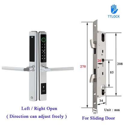 Waterproof Smart Lock – Fingerprint, Password & Card Access for Sliding Doors